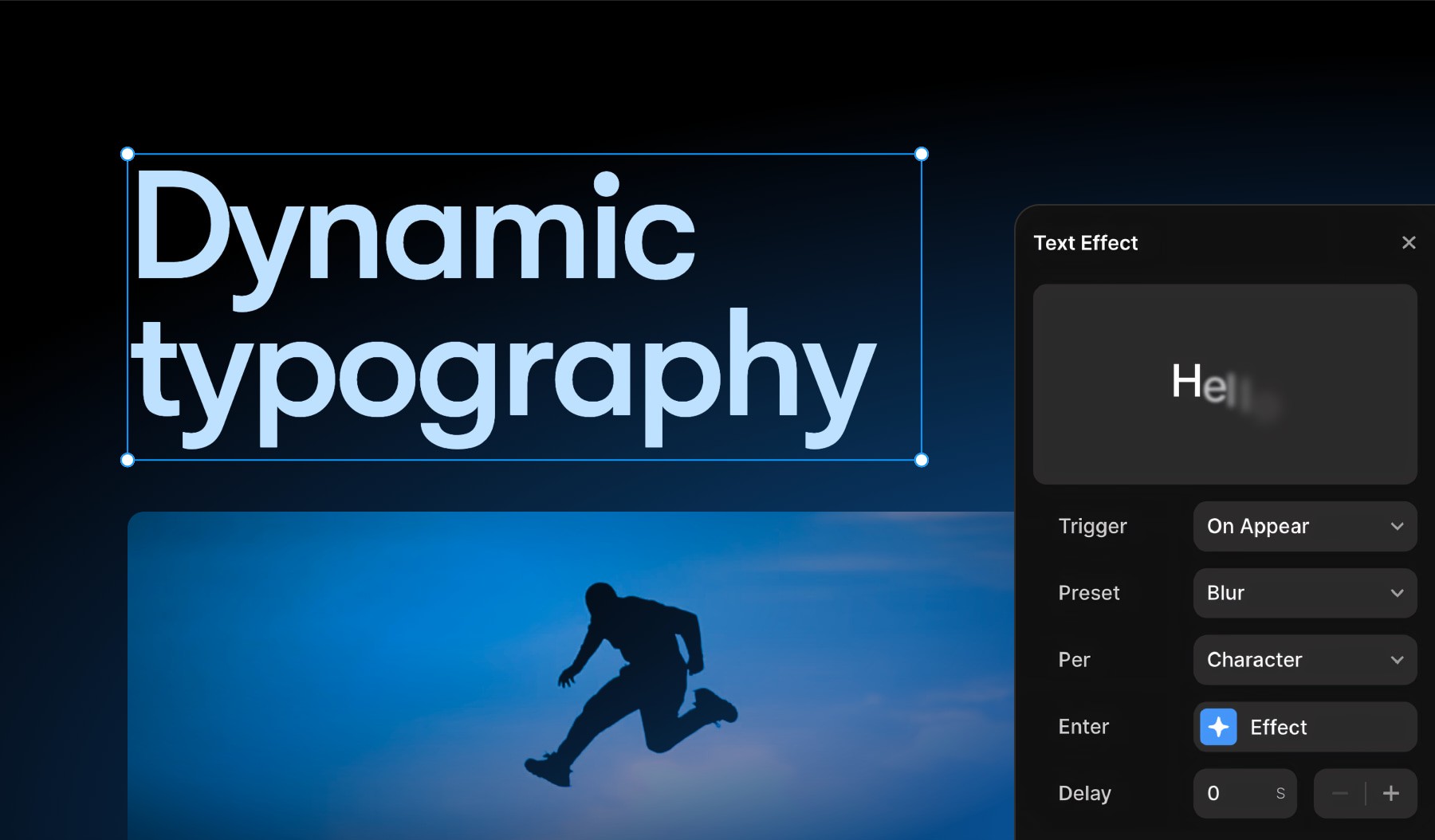Text effects UI in Framer