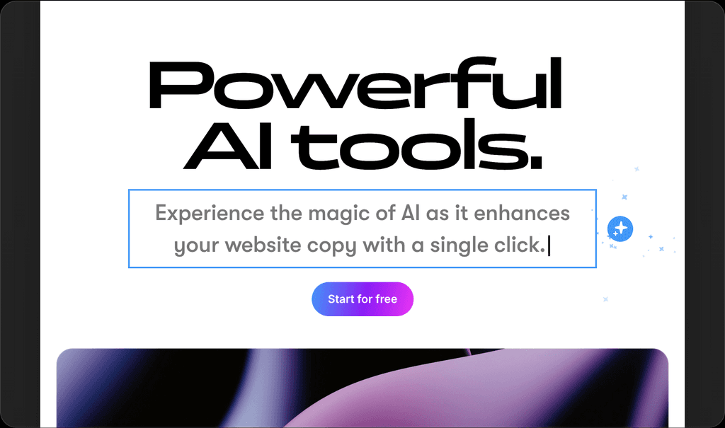 Rewriting text on the website using AI in Framer
